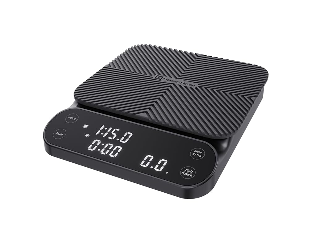 Maestri House S3 Barista Coffee Scale with Timer, 3 Brew Modes & Flow