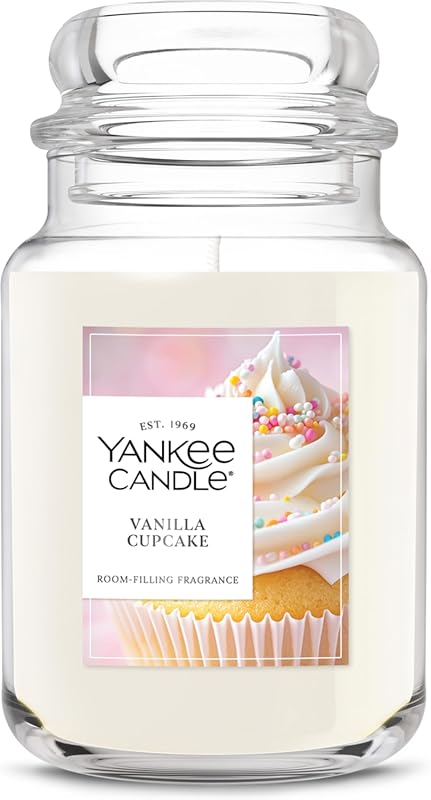 Yankee Candle Vanilla Cupcake Scented Jar Candle, 22oz Large, 150 Hour