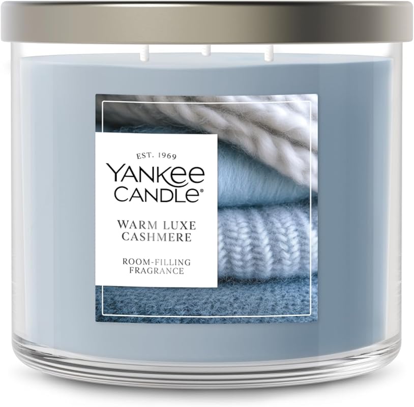 Yankee Candle Warm Luxe Cashmere: 14.5oz Fall Scented 3-Wick Jar Candl