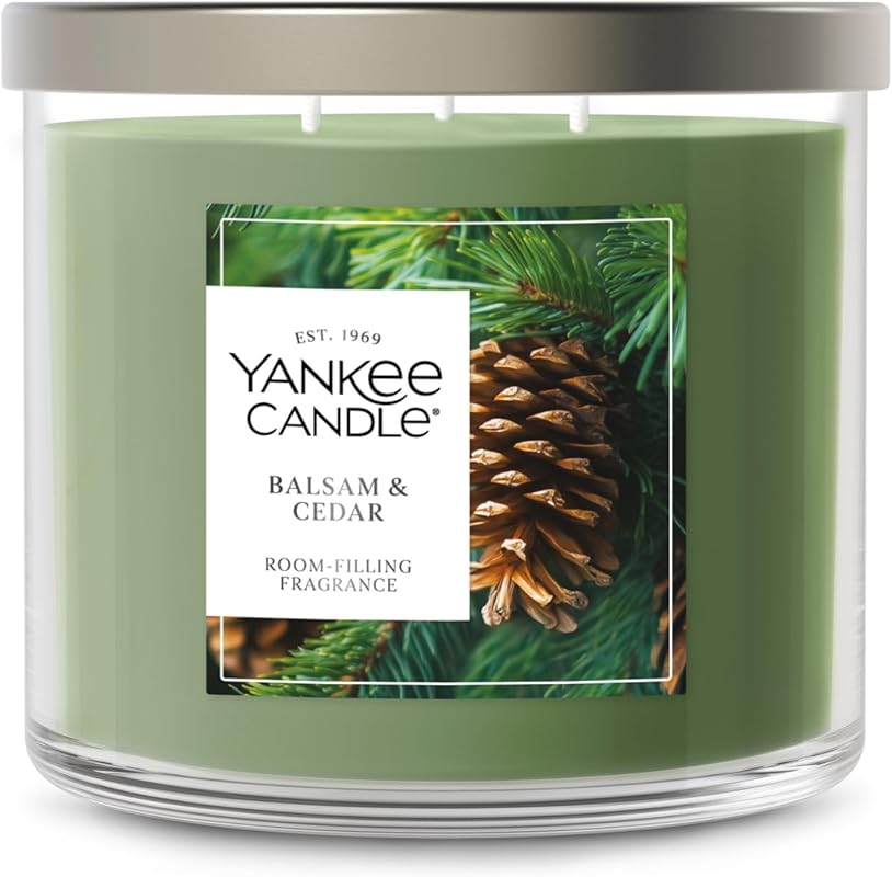 Yankee Candle Balsam & Cedar Holiday Scented 3-Wick Jar Candle, 14.5oz