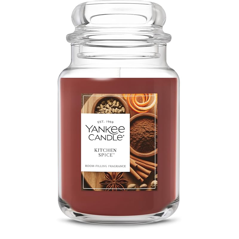 Yankee Candle Kitchen Spice Holiday Scented Candle, 22oz Large Jar, Up