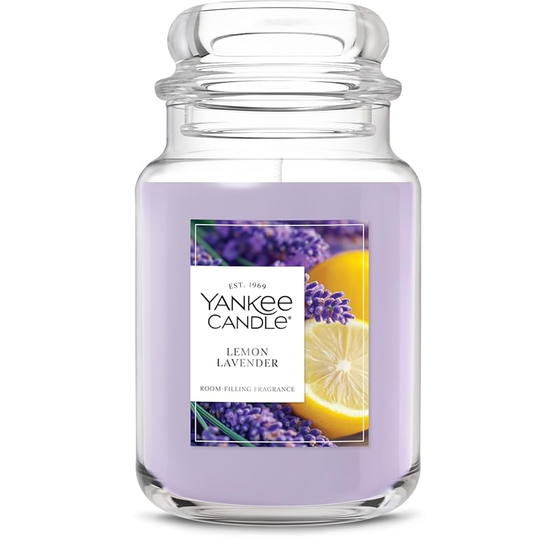 Yankee Candle Lemon Lavender Scented Jar Candle, 22oz Large, 150 Hour 