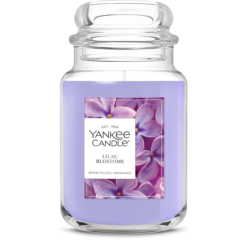 Yankee Candle Lilac Blossoms Scented Large Jar Candle, 22oz with 150 H