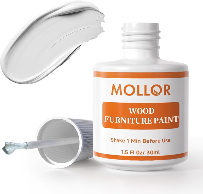 Quick-Dry White Wood Touch Up Paint 1.5 Oz for Furniture, Cabinets, Do