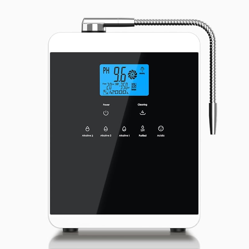 Home Alkaline Water Ionizer Machine: 11 Plates, pH 4-10.5, -600mV ORP,