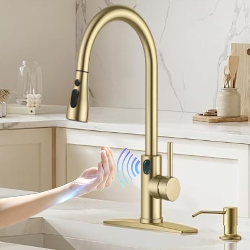 Touch-Less Kitchen Faucet with Pull Down Sprayer, Sensor Activated, LE