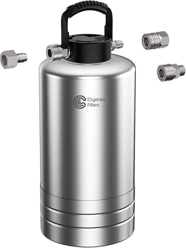 Crystala Filters Portable 16,000 Grain RV Water Softener with Stainles