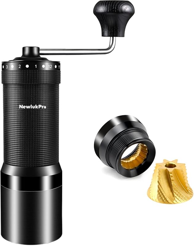 M7 Pro Manual Coffee Grinder: Titanium Conical Burr, External 72 Grind