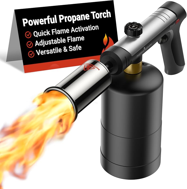 ThermoMaven Propane Torch with One-Touch Max Fire & Safety Lock for Gr