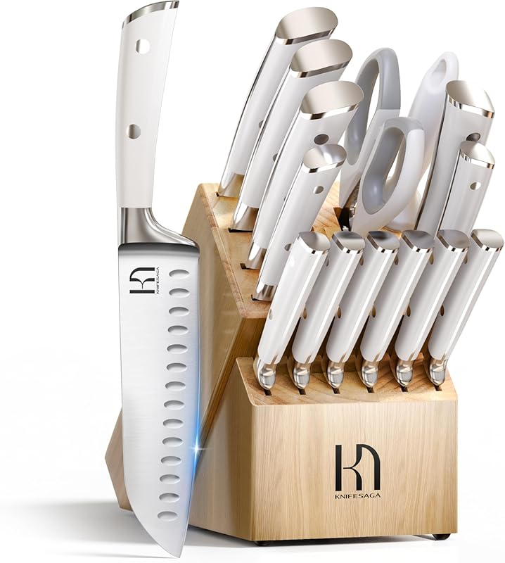 Premium Japanese 15-Piece Razor Sharp High Carbon Stainless Steel Knif