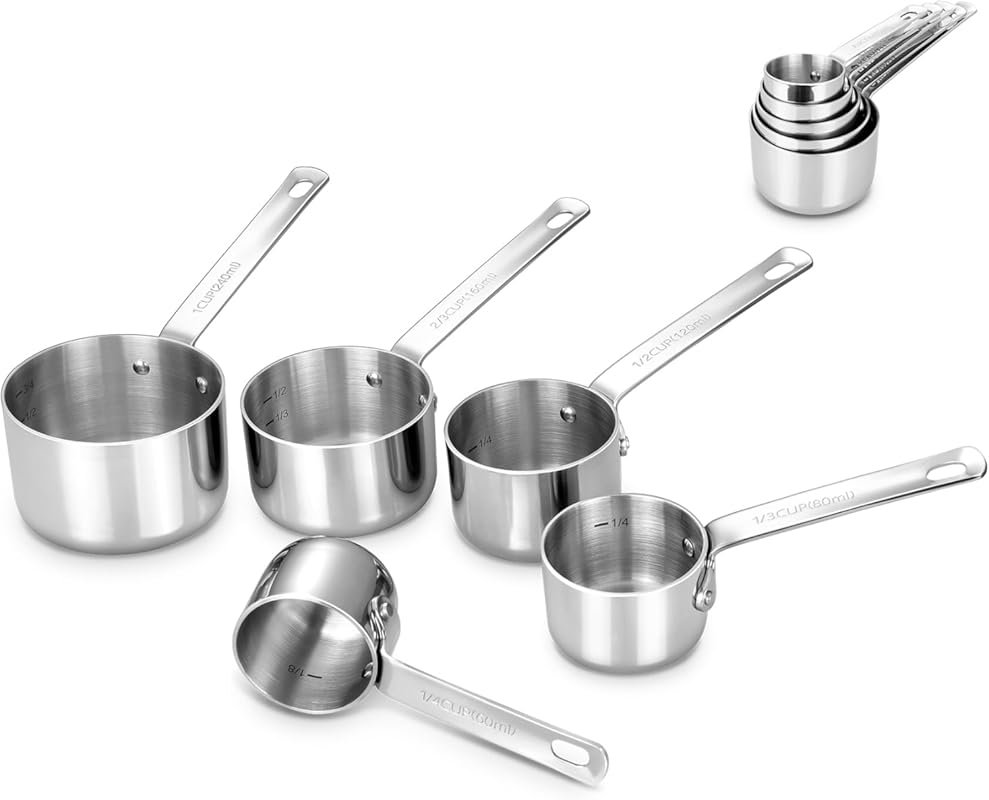 KEAWELL Premium 5-Piece 18/10 Stainless Steel Measuring Cups Set, Dura
