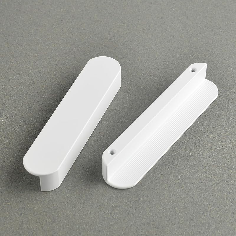 5 Pack Matte White Modern Cabinet Pulls, 3.8 Inch Hole Center Handles 