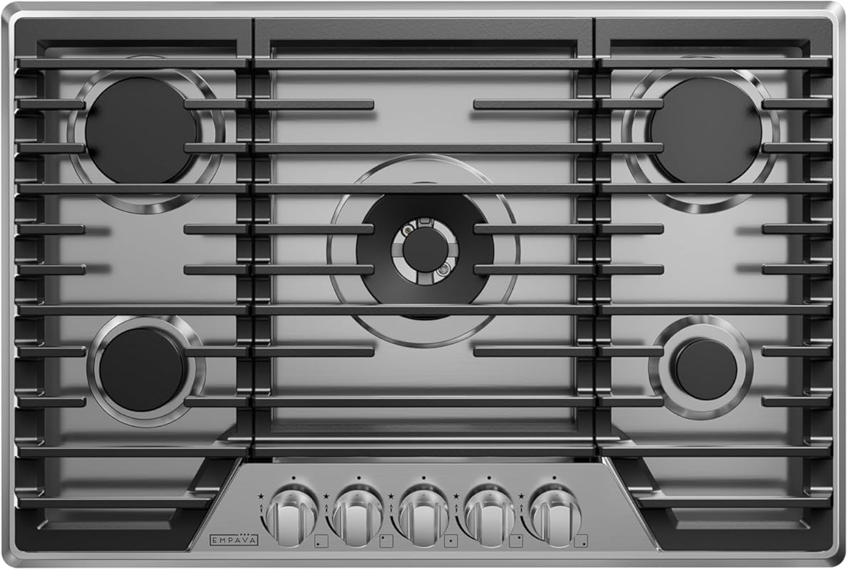 Empava 30 Inch Built-in Gas Cooktop, 5 Sealed SABAF Burners, Stainless