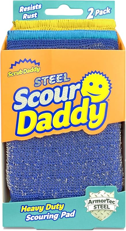 Scrub Daddy Scour Daddy Steel Mesh Scouring Pads for Heavy-Duty Grills