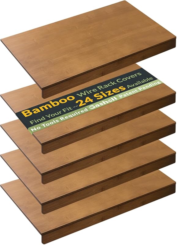 5-Piece Bamboo Wire Shelf Covers 24