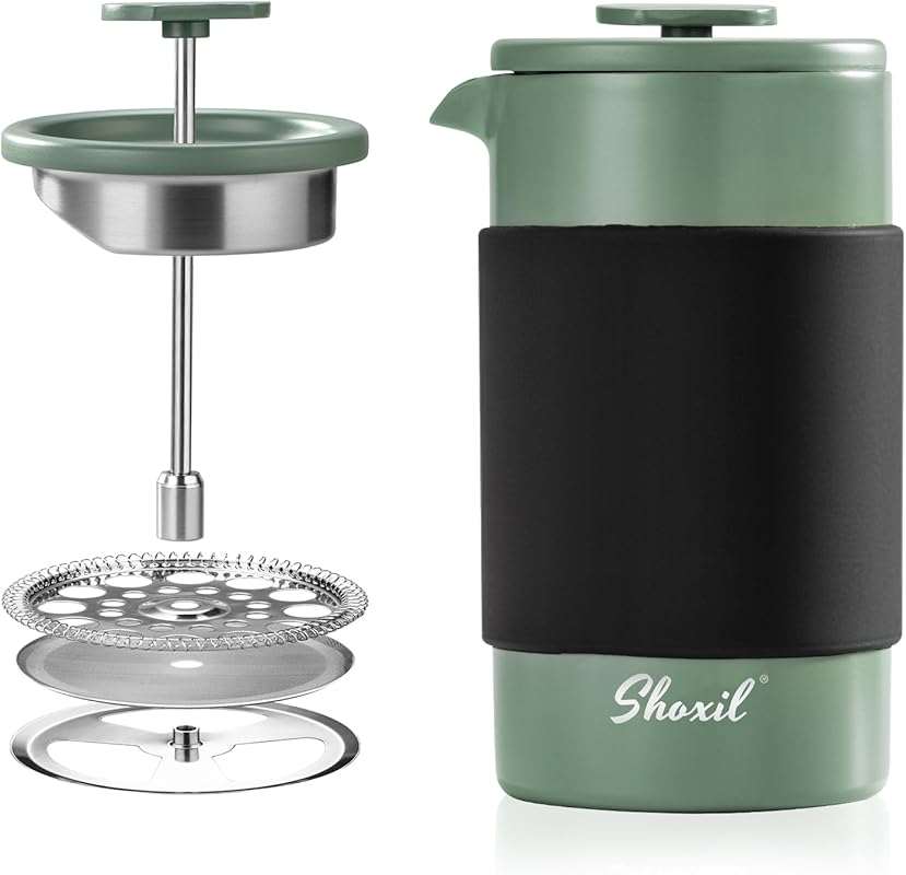Portable 350ml Stainless Steel French Press Coffee Maker, 2 Cup Cafeti