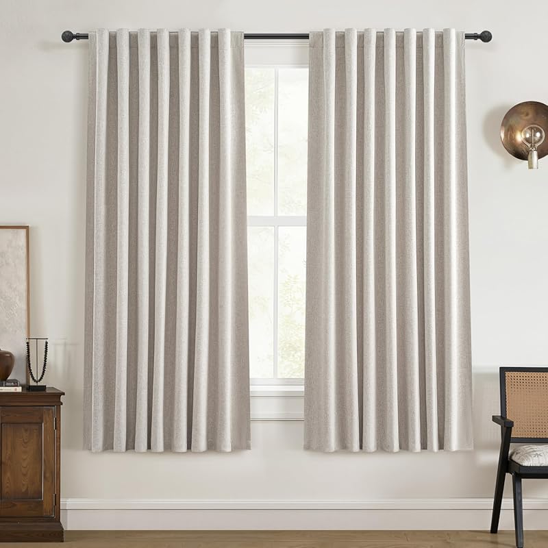 50" W x 48" L Sunblock Blackout Curtains (2 Panels) for Bedroom, Insul