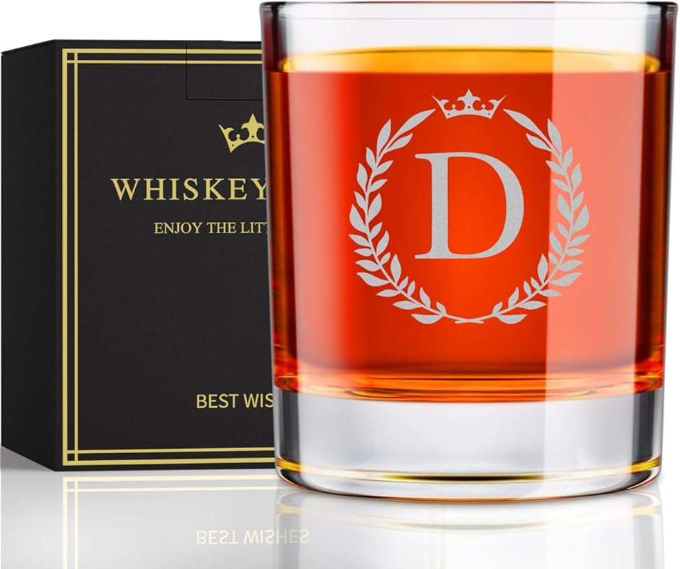 Personalized Monogrammed 10.6 oz Engraved Whiskey Rocks Glass Gift for