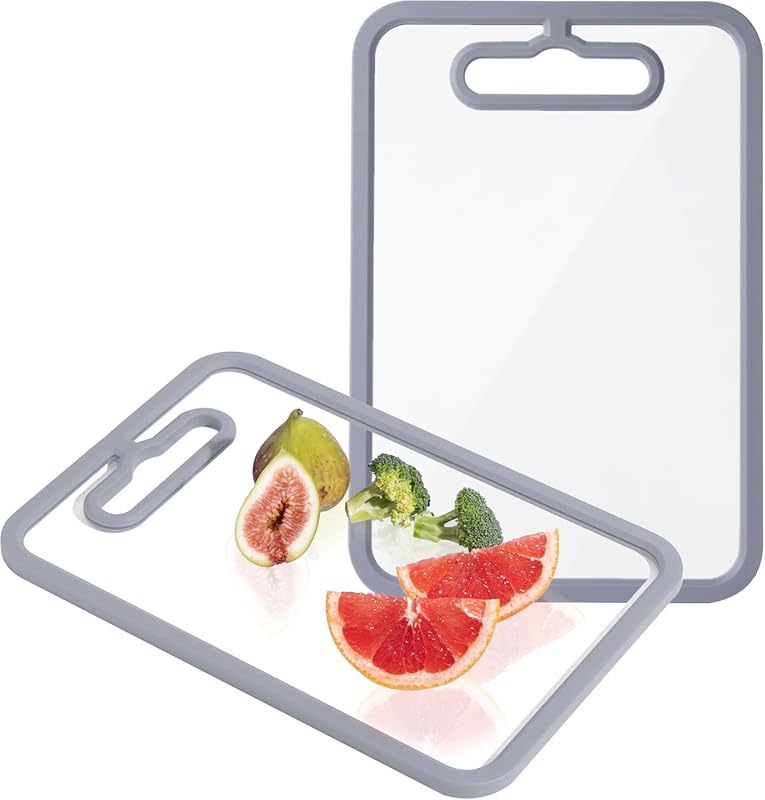 2-Piece Tempered Glass Cutting Board Set with Non-Slip Edges, Dishwash