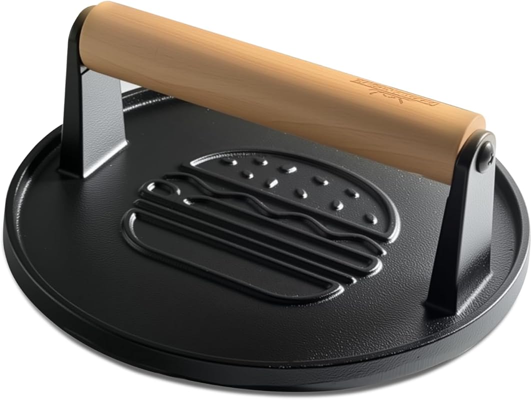 Cast Iron Smash Burger Press 7.1