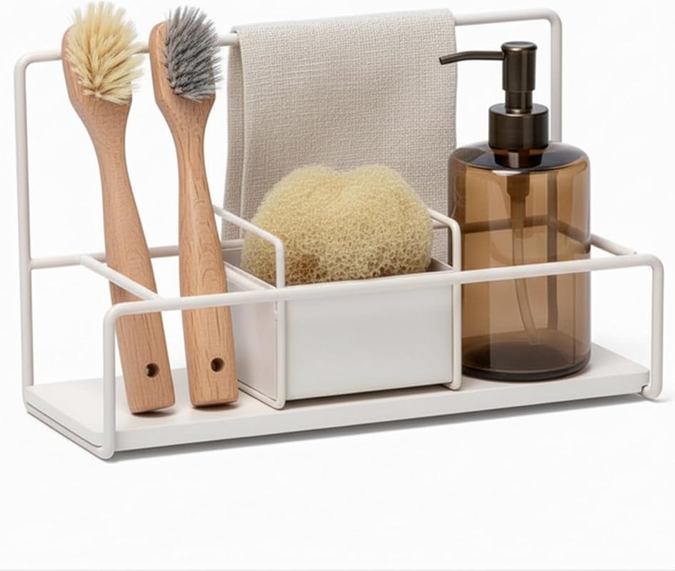 Minimal Scandinavian Design Kitchen Sponge Holder with Drying Stone, W