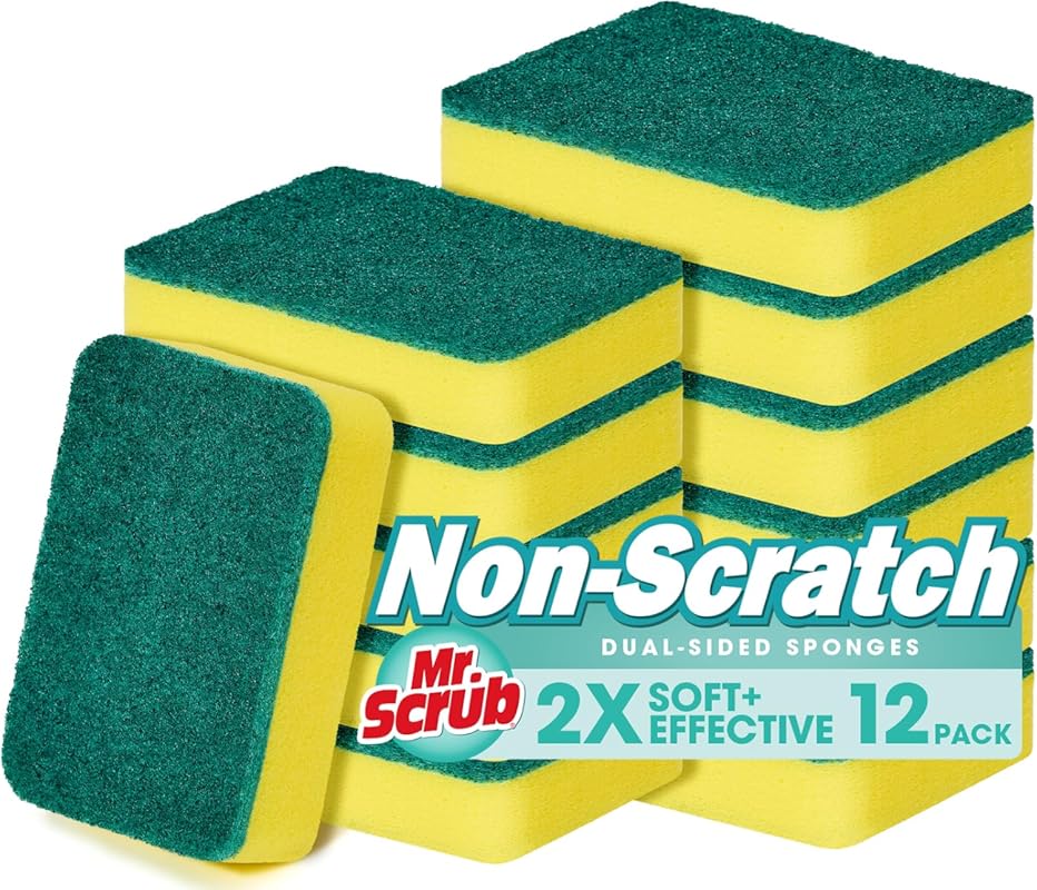 12 Pack Kitchen Scrub Dish Sponges Scouring Pads, Multipurpose Cleanin