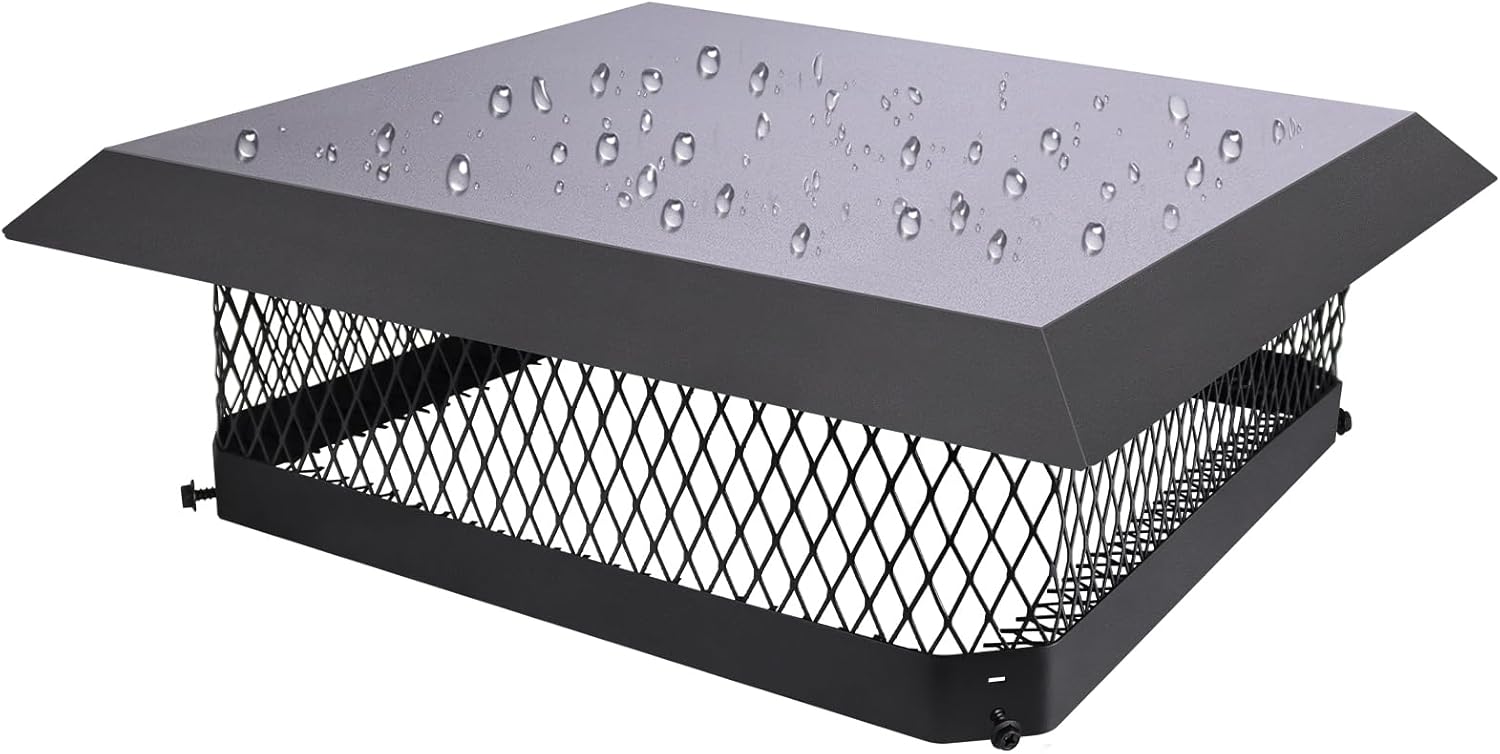 18x18 Inch Galvanized Steel Chimney Cap with Screen for Outside Clay F