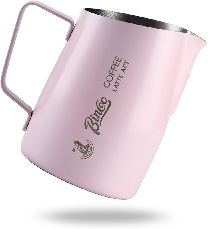 Precision Milk Frothing Pitcher with Sharp Spout & Angled Rim for Latt