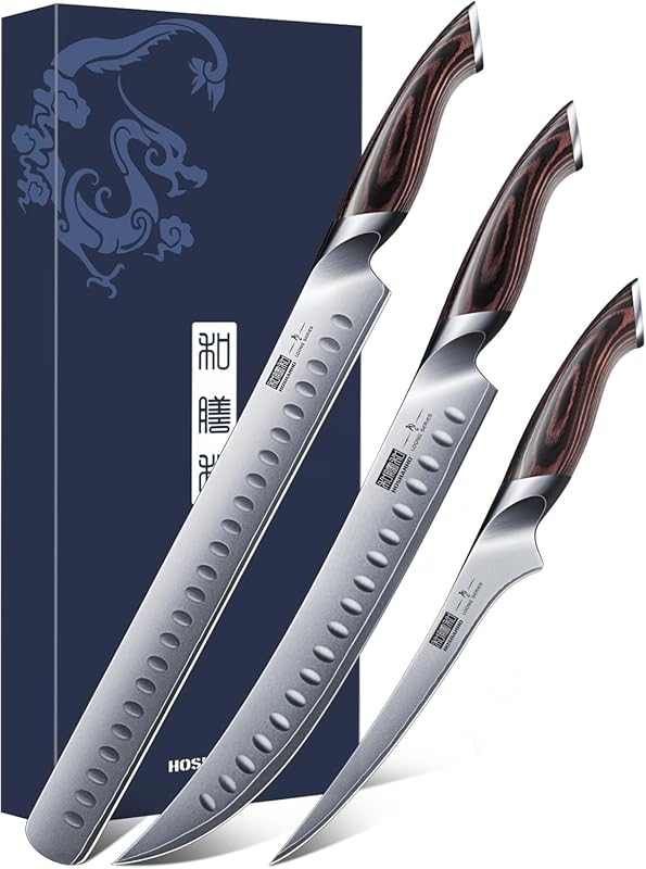 HOSHANHO 3-Piece Carving Knife Set: Japanese High Carbon Steel Slicing