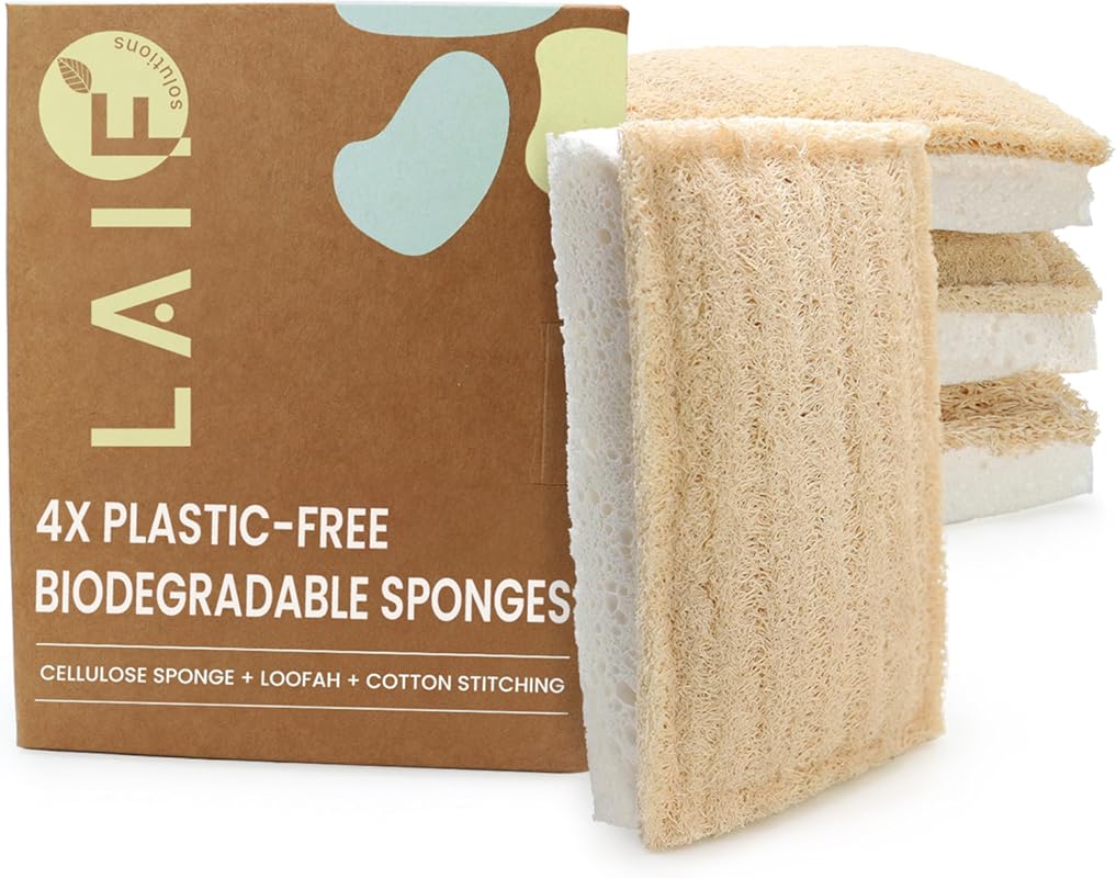 4-Pack Natural Kitchen Sponges