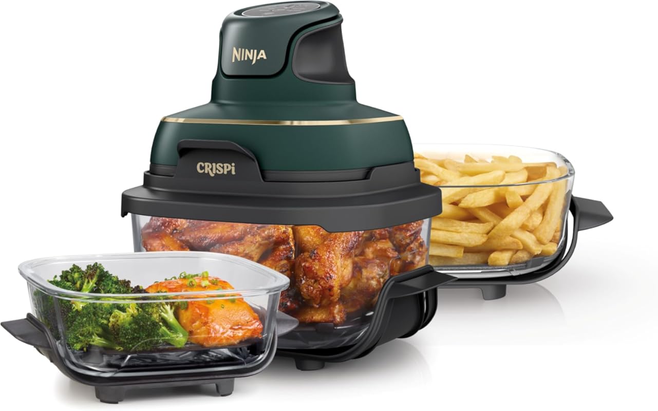 Ninja Crispi FN103BF 5-in-1 Glass Air Fryer, 4QT, 450°F, Non-Toxic, Ma