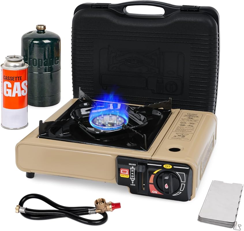 SHINESTAR Dual Fuel Portable Camping Stove: Butane & Propane, Includes