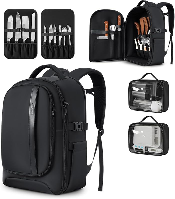 Professional Chef Knife Backpack: Waterproof Pocket, 30+ Slots for Kni