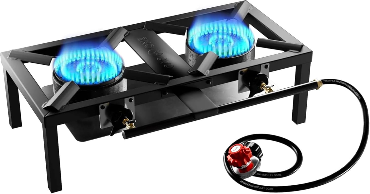 GasOne High Pressure Double Propane Burner for Outdoor Cooking: Heat S