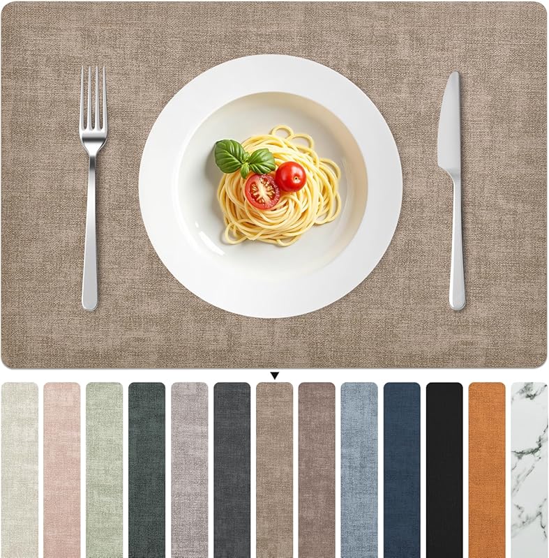 FROMHEART Faux Leather Placemats Set of 6