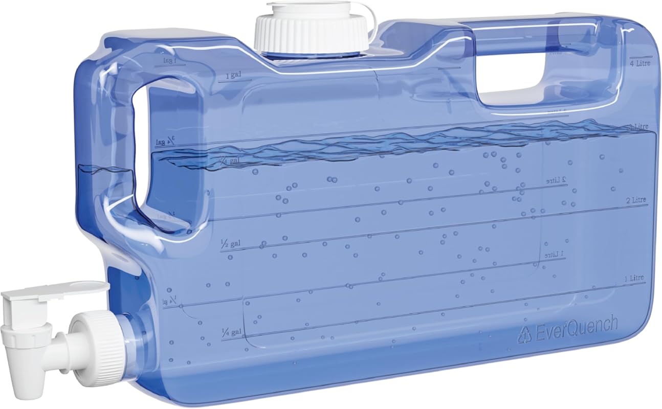 1.1 Gallon Slim Refrigerator Water Dispenser Bottle with Spigot, BPA-F