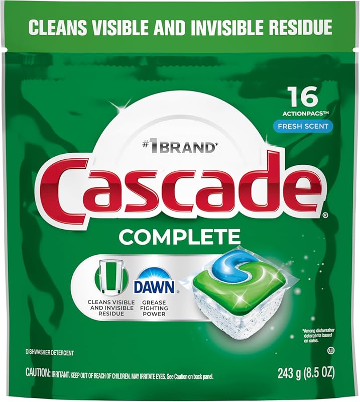 Cascade Complete Dishwasher Detergent, Powerful Cleaning Formula, 8.5