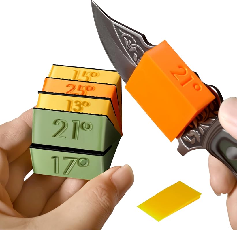 Multi-Angle Whetstone Sharpening Guide Wedges (13°-28°) with Anti-Slip