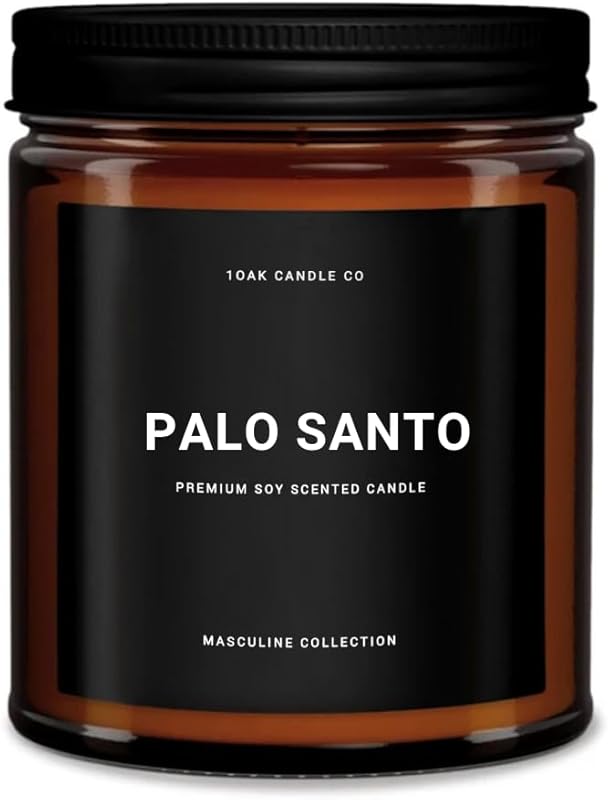 1OAK Palo Santo Masculine Scented Soy Wax Candle for Men, Long Burning