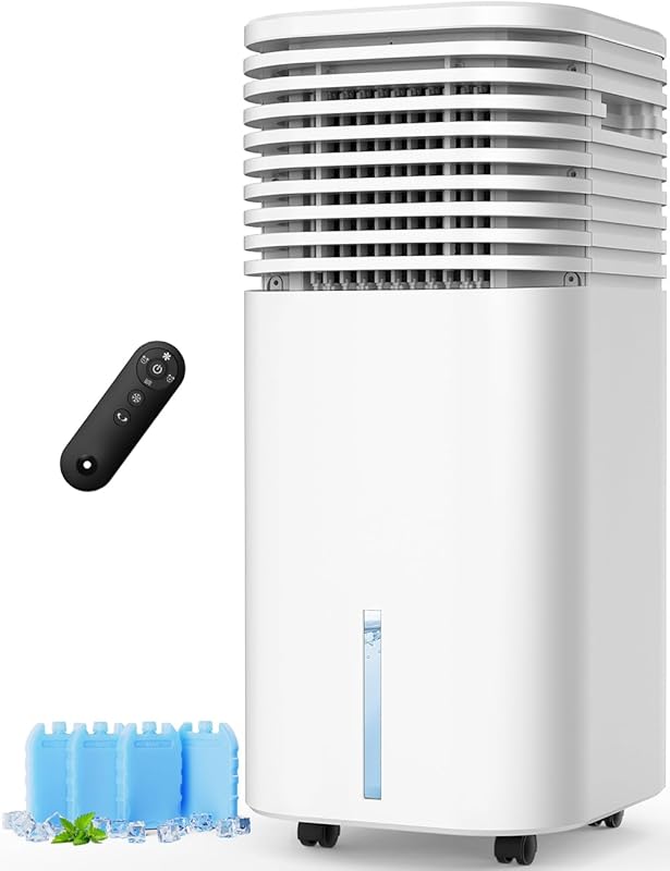 Windowless Portable Evaporative Air Cooler with 4 Modes, 3 Speeds, 20H