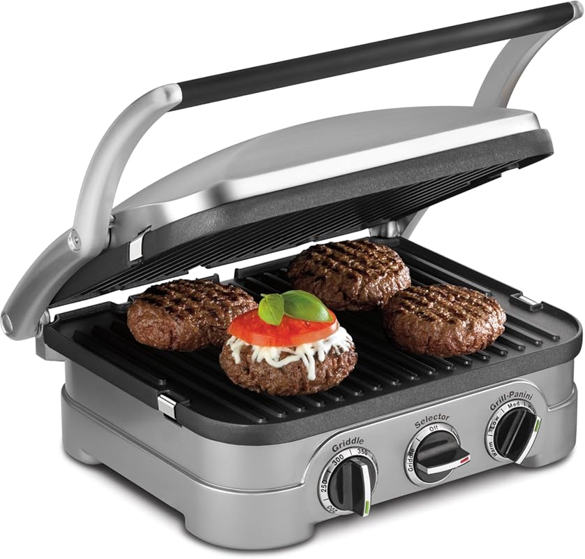 Cuisinart GR-4NNAS 5-in-1 Griddler Indoor Grill, Panini Press, Sandwic