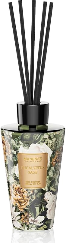 M&SENSE Eucalyptus Sage Reed Diffuser Set 8.79 oz - Non-Toxic Natural 
