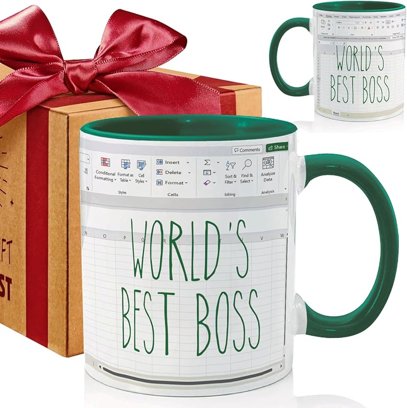World's Best Boss Funny 11oz Ceramic Coffee Mug, Gift for Men & Women