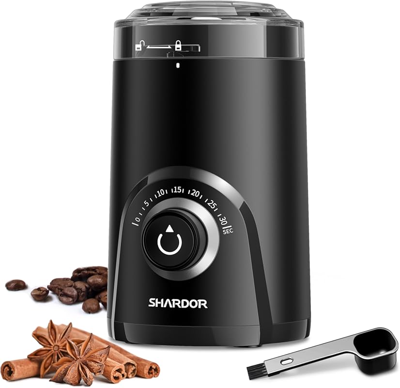 SHARDOR Electric Super Silent Blade Coffee Grinder, Timed Control, Adj
