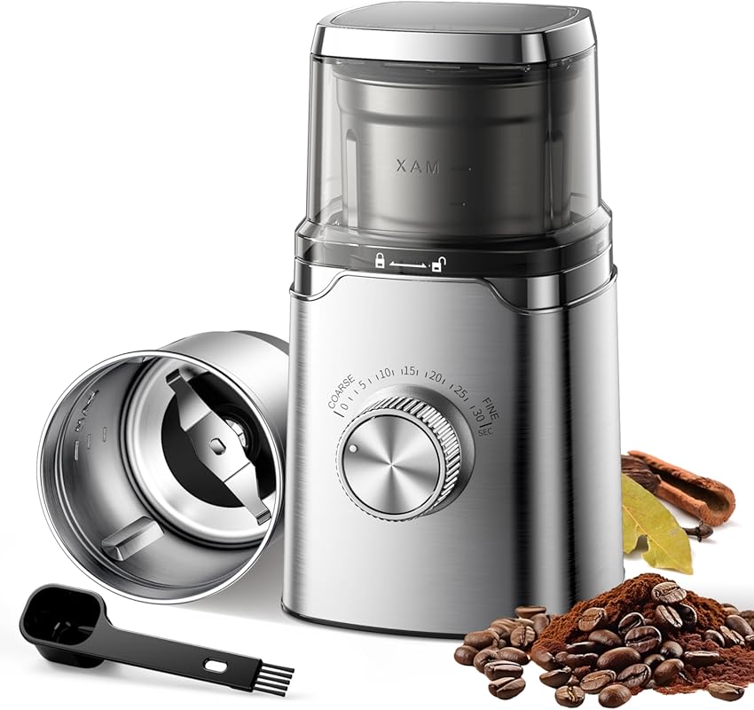 SHARDOR Electric Blade Coffee Grinder, Timed Grind Control, Stainless 