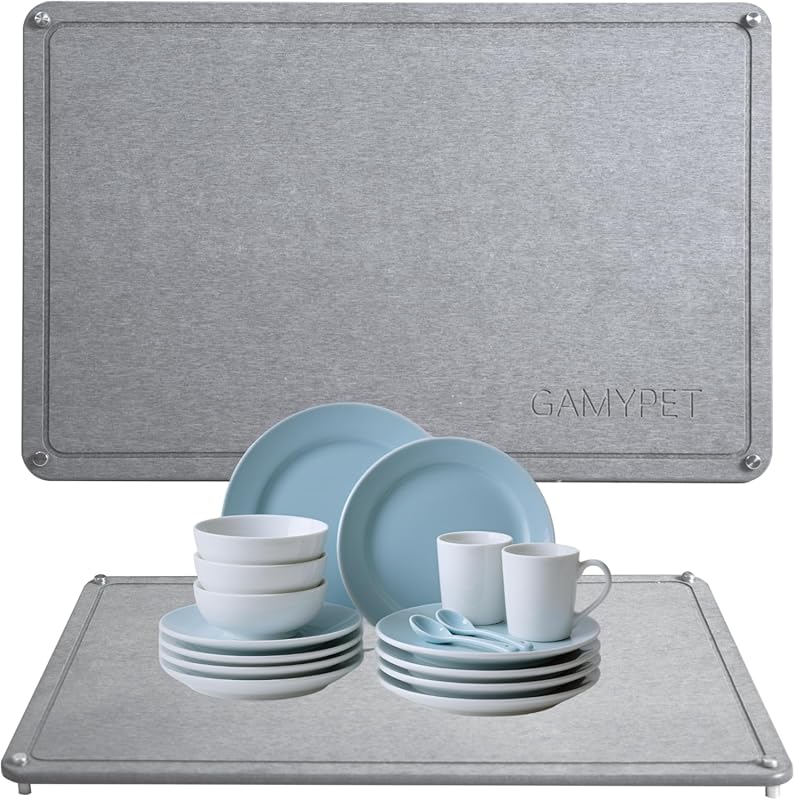 Dark Gray Stone Dish Drying Mat 24"x16"