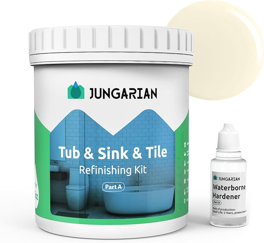 Low Odor Tub & Tile Refinishing Kit, 35oz Semi-Gloss Cream Paint for B