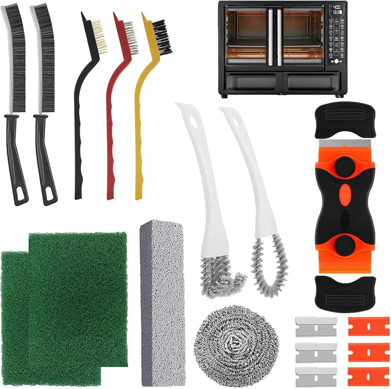 Heavy Duty Oven Cleaner Brush Set with Tools for Deep Cleaning Ovens,