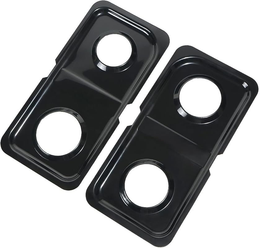 Premium Porcelain Gas Stove Drip Pans (2-Pack) Replacement for GE Hotp