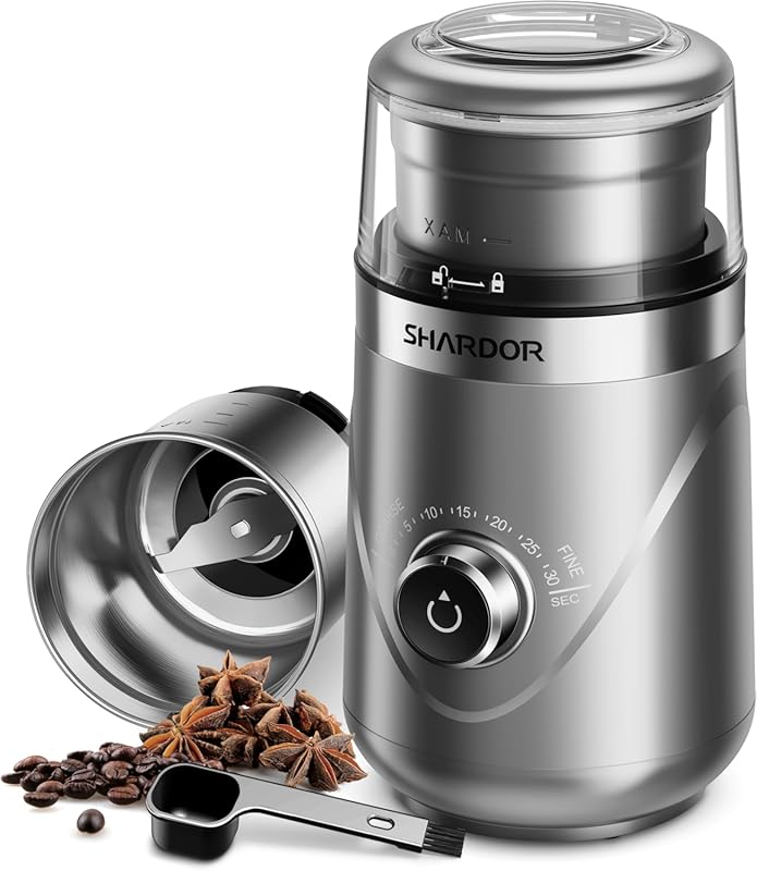 SHARDOR Electric Super Silent Blade Coffee Grinder: Timed Grind Contro